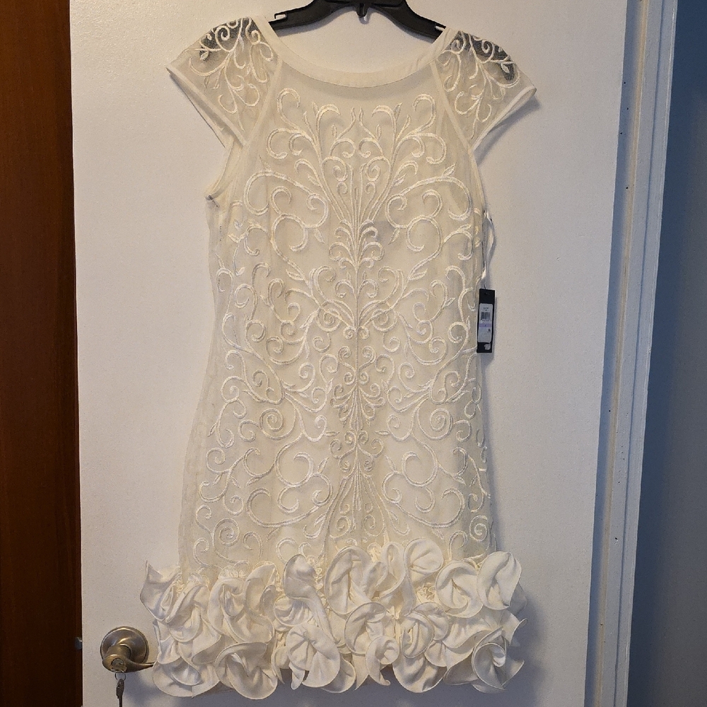 Elegant White Embroidered Dress